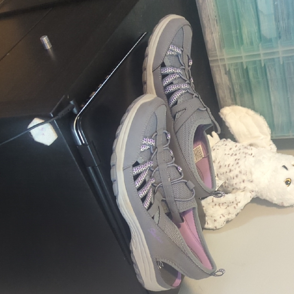 Gray and Purple Sport Sandals